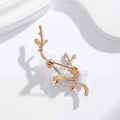 Gold Tone Silver Tone Plum Blossom Crystal Metal Brooch Pin view 3