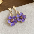 Enamel Flower Drop Earrings in Six Bright Color Options view 8