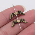 20x7mm 0.9g Zinc Alloy Heart Wing Loose Metal Beads for DIY Bracelet Necklace Jewelry Making