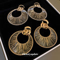 Openwork Fan Hoop Drop Earrings For Women Jewelry Style view 4