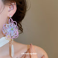Pastel Thread Flower White Teardrop Earrings Fashion Jewelry view 3