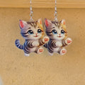 Acrylic Double-Sided Cute Cat Print Earrings 8 Styles view 3