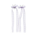 White Starfish Purple Lace Ribbon Duckbill Hair Clip view 5