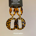 Tortoiseshell Open Link Drop Earrings Statement Jewelry view 1