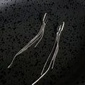 Silver Double Strand Linear Threader Drop Earrings view 6