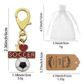 Enamel I Love Soccer Keychain Gold Tone Lobster Clasp view 2