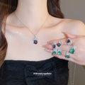 Oval Crystal Floral Studs Necklaces and Rings Six Options view 2