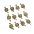 Double Loop Sunflower Connector Charms in Antique Bronze view 5