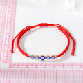 Red Woven Cord Five Flower Evil Eye Adjustable Bracelets view 4