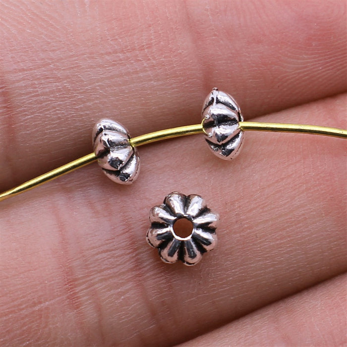 Radial Pattern Flat Spacer Beads in 1 Metal Finish for Jewelry Making