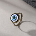 Antique Gold Tone Blue Evil Eye Hair Clips Ring Brooch and Necklaces view 2