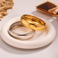 Polished Dome Smooth Bangle Bracelets Gold Steel Widths view 2