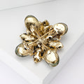 Jeweled Four Petal Flower Brooch and Black Scrunchie Collection view 3