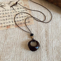 Brown Cord Pendant Necklaces in Six Natural Shapes view 9