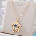 Gold and Silver Tone Celestial Evil Eye Pendant Necklaces view 6