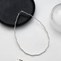 Fine Wavy Gold Tone Delicate Finished Chain Necklace view 2