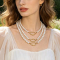 Pearl Look Bead Necklaces In Three Sizes With Heart Or Oval Clasps view 3