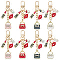 Four Color Handbag Lipstick and Lips Chain Keychains view 1