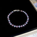 Clasp Zircon Flower Pearl Tennis Bracelet Four Metal Styles view 8