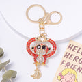 Rhinestone Monkey Keychain Gold Clasp Banana Charm view 6