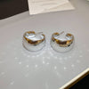 Silver Hammered Hoops