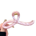 Marbled Loop Acrylic Hair Claw In Pale Pink Or Black view 5