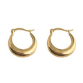 Smooth Thick U Hoop Huggie Earrings Gold Silver Pair view 5