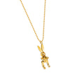 Mechanical Rabbit Pendant Necklace Gold Steel Ball Chain view 5