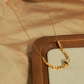 Gold Hexagon Bead Necklace Crystal Barrel Clavicle Chain view 4