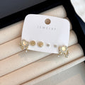 Gold Tone Lock and Blessing Multi Pair Stud Earring Card Set view 2