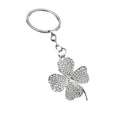 Four-Leaf Clover Metal Keychain With Clear or Green Stones view 5
