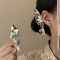 Gold Fish Shell Scale Hair Clip Duckbill White Mother Pearl view 1
