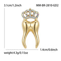 Crystal Crown Tooth Brooch Silver or Gold Alloy Pin view 8