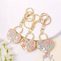 Heart Handbag Rhinestone Keychain Gold Clasp Three Colors view 1