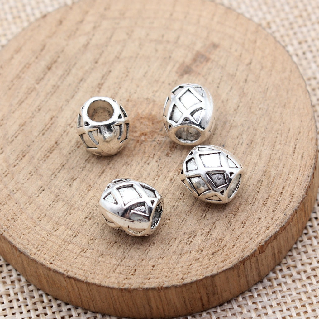 9.6x8.8x8.8mm 2g Multicolor Zinc Alloy Diamond Lattice Large Hole Spacer Beads for DIY Bracelet Jewelry