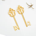 Filigree Flower Key Metal Charm in 4 Finishes for Jewelry Crafts view 2