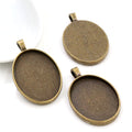 Floral Edge Oval Metal Pendant Trays in Two Antique Finishes view 3
