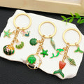 Nine Colorful Ocean Animal and Mermaid Metal Keychain Designs view 3