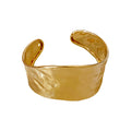 Hammered Wide Open Cuff Bracelet In Gold Tone Or Silver Tone view 5