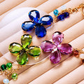Faceted Crystal Four Leaf Clover Keychains in Five Pictured Colors view 3