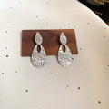 Gold And Silver Tone Openwork Leaf Drop Stud Earrings view 7