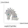 Crystal Horse Head Brooch Decorative Lapel Pin For Jackets And Scarves view 6