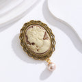 Gold Tone Cameo Portrait Metal Brooch Pin for Jackets and Lapels view 4