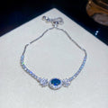 Gold Silver Oval Crystal Slider Tennis Bracelets 10 Styles view 6