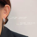 Silver Geometric Zircon Huggie Hoop Earrings Crystal Row view 2