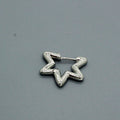 Hollow Star Hoop Earrings in Gold and Silver Tone Finishes view 3