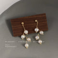 Gold Wire Constellation Freshwater Pearl Drop Earrings Pair view 4