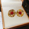 Red Oval Studs