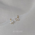 Gold Ballet Dancer Crystal Tutu Skirt Stud Earrings view 3
