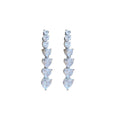 Crystal Heart Linear Drop Stud Earrings in Two Finishes view 5